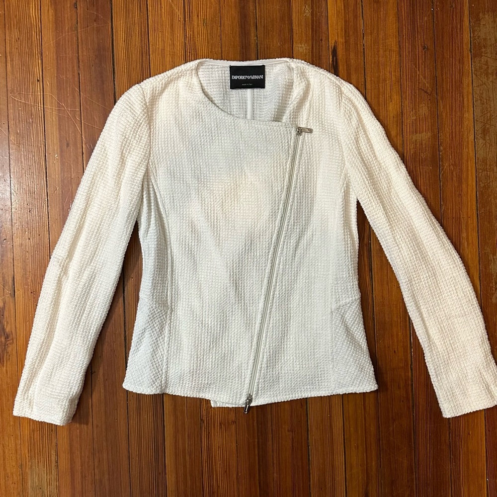 Women’s EMPORIO ARMANI White Cotton Jacket Size Small